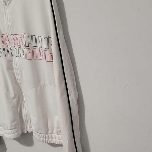Puma White Track Jacket with Pink Logo - Picture 3 of 4